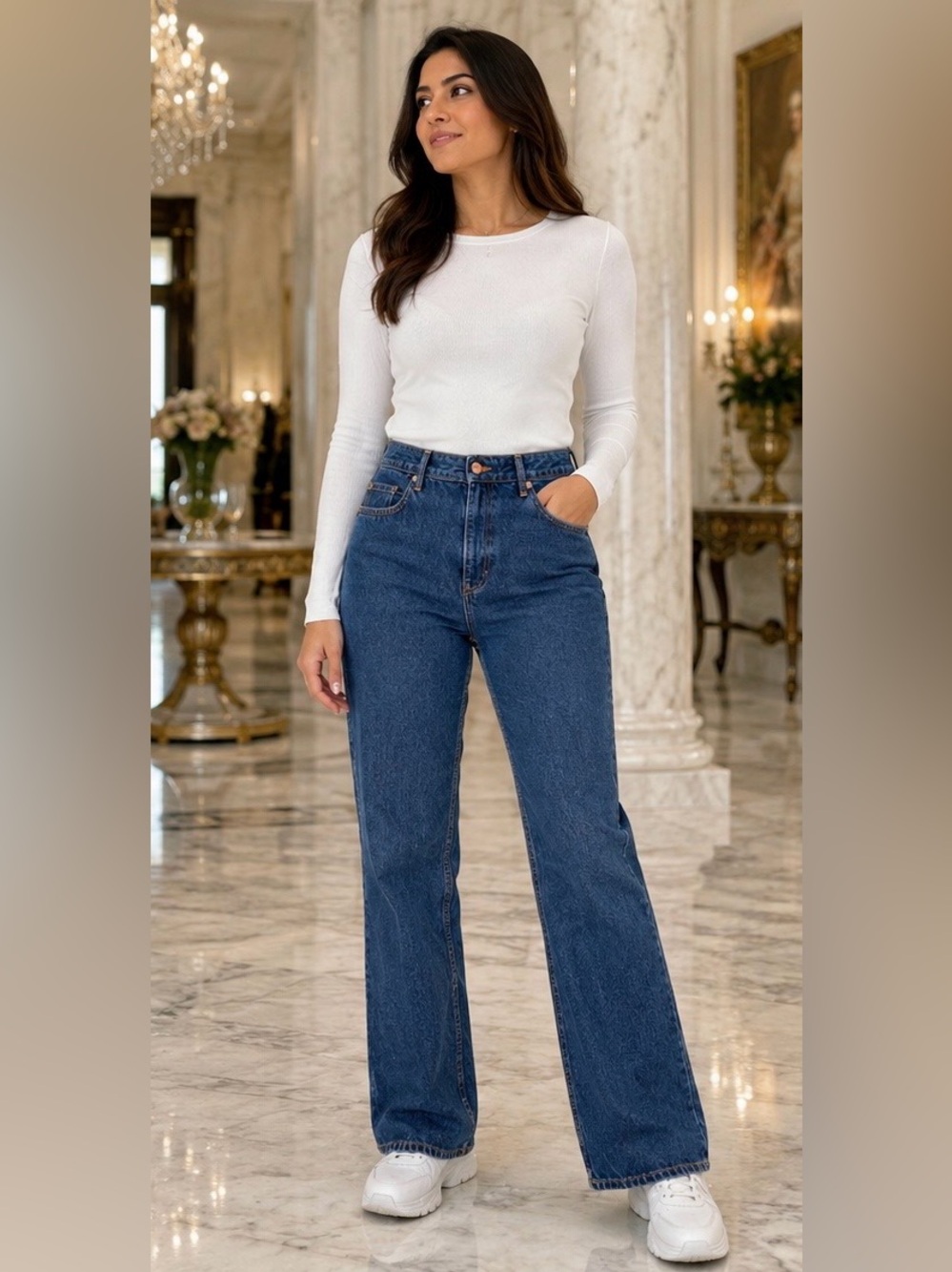 Ganni Betzy Slim Flare High Rise Jeans Dark Blue stone Size 32w/32 L